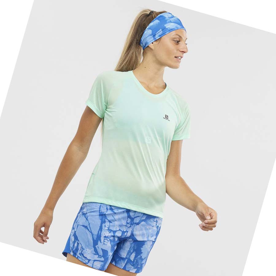 Camiseta Salomon CROSS REBEL Mujer Verdes | MX 2575NWY